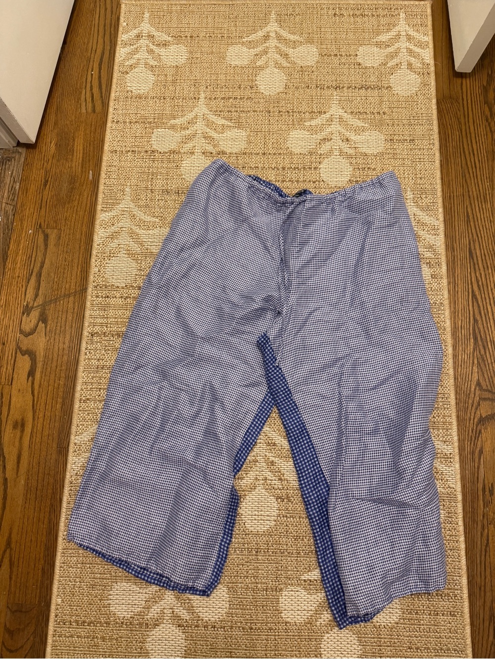 J. Crew Luna Blue Gingham Wide-Leg Pants